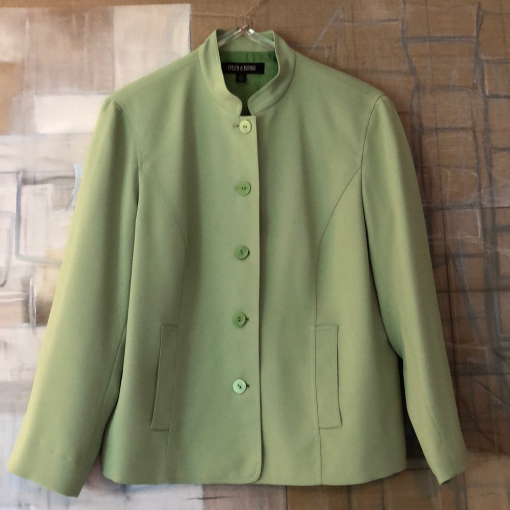 Evelyn & Arthur Nehru Collar Green Jacket